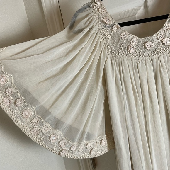 Free People Ivory Etheral Embellished Chiffon Mini Dress-small - Picture 5 of 14